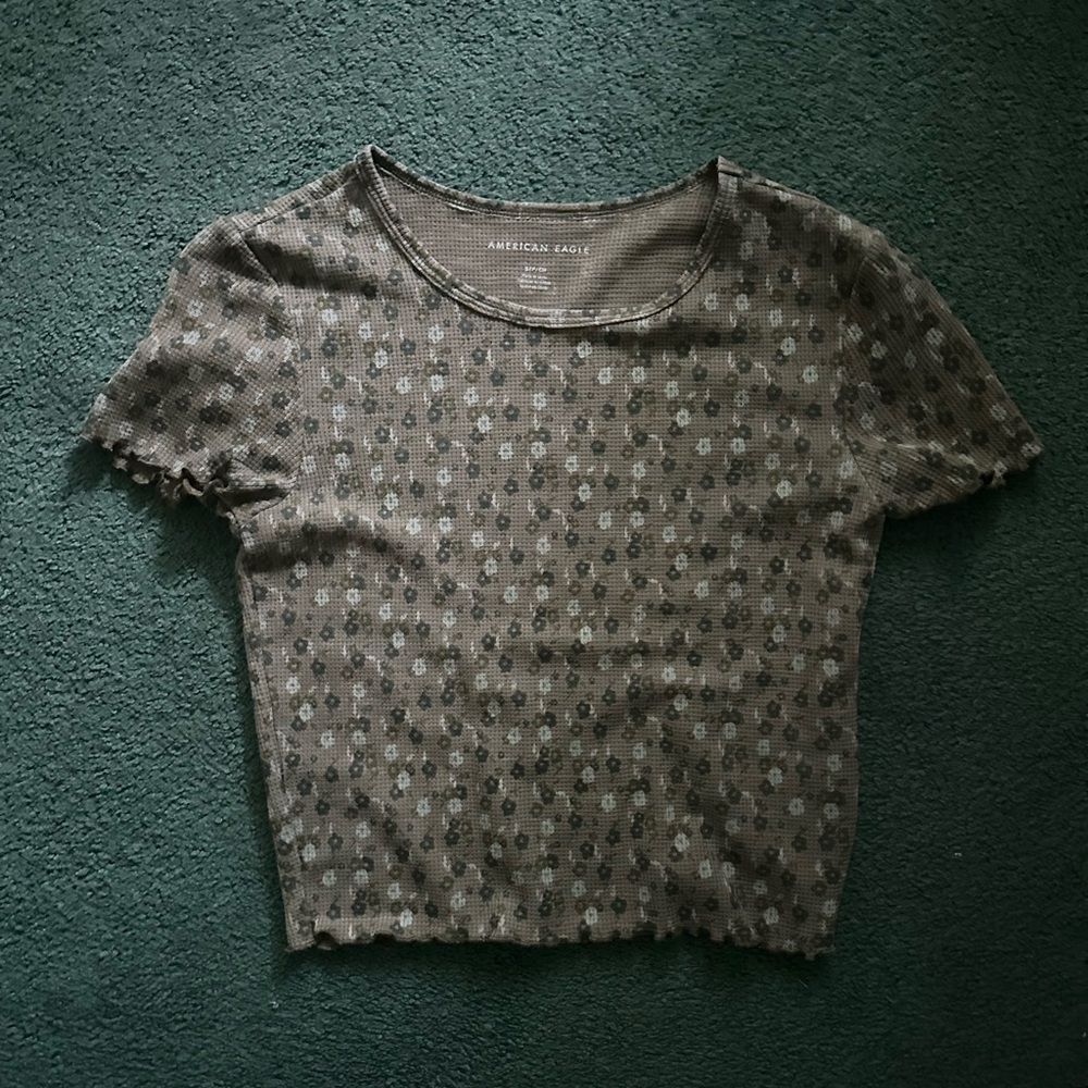 Green Floral Baby Tee